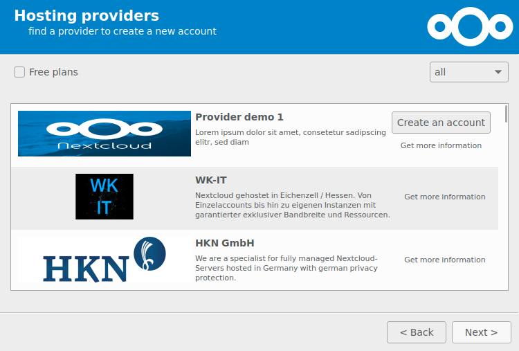 List of providers